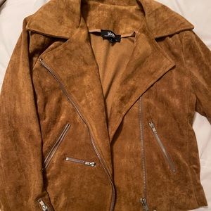 Faux suede moto jacket from Lulus